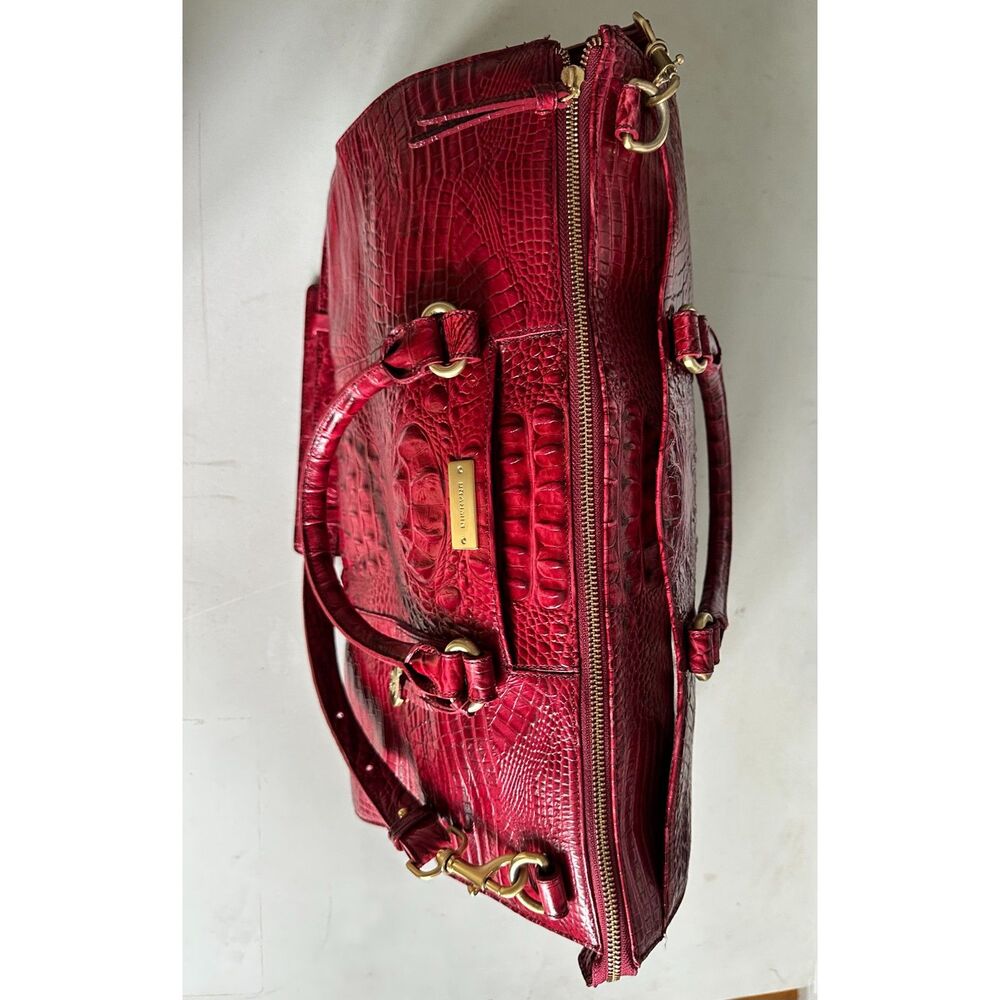 Brahmin Melbourne Tote Embossed Y2K Bratz Luxury Designer Cherry Leather Bag - Picture 4 of 10